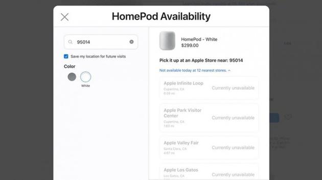 美国大部分 Apple Store 都已经不再提供 HomePod