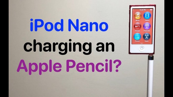 实测：iPod Nano 7 可以为 Apple Pencil 充电